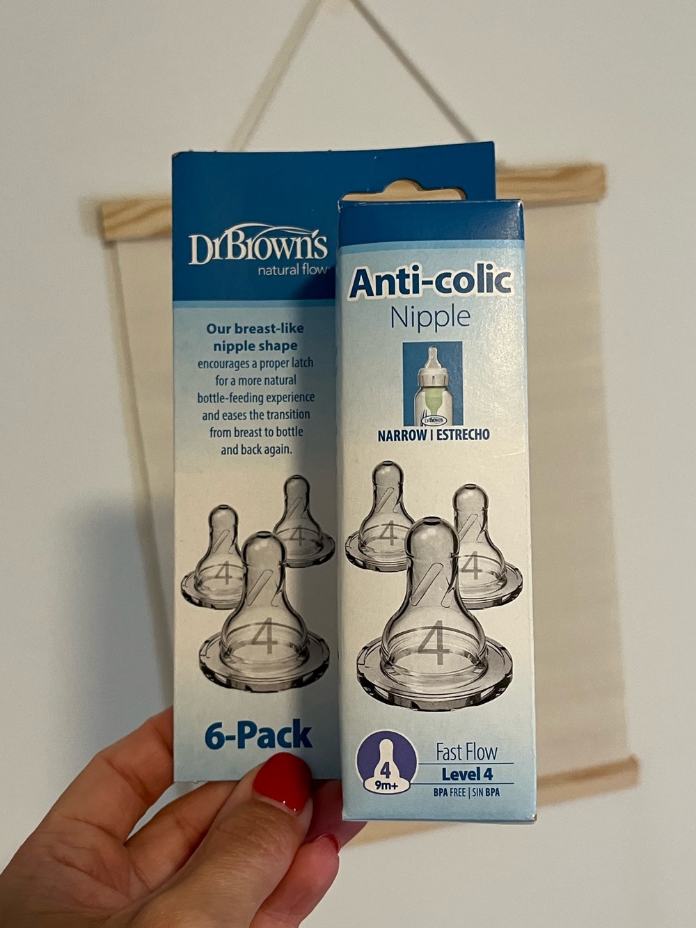Dr. Brown's Anti-Colic Fast Flow Nipple 6-Pack - Blue/White